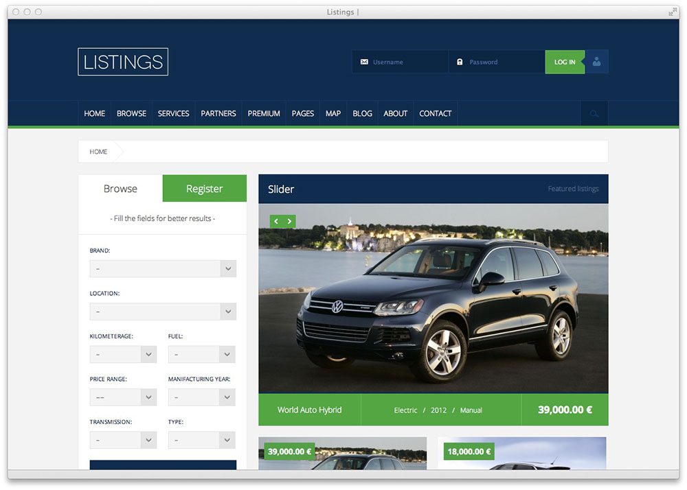 listings WordPress Theme