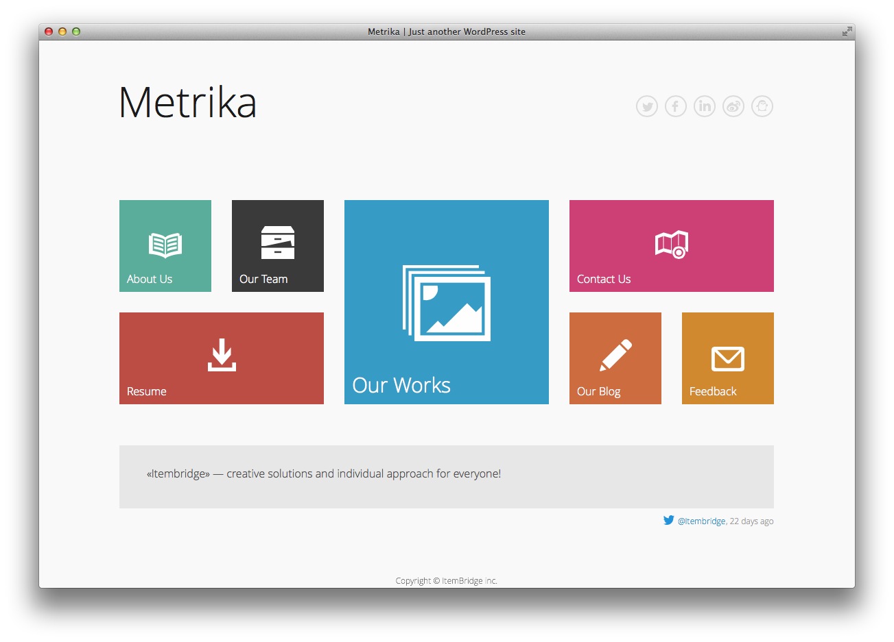 Metrika - Responsive Tema WordPress OnePage
