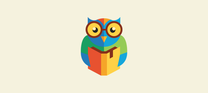 Smart owl flat logo