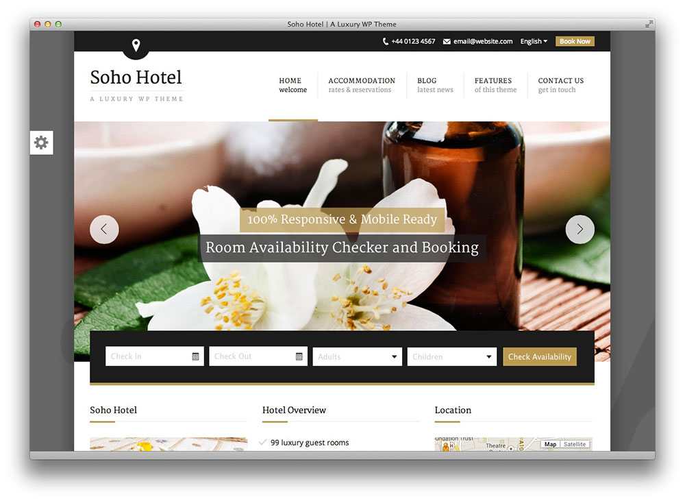 Soho Hotel - Responsive Hotel Booking WP Theme