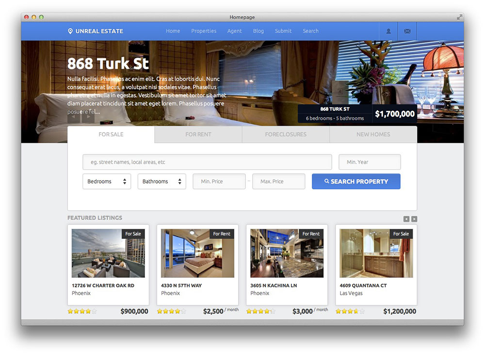unreal estate theme