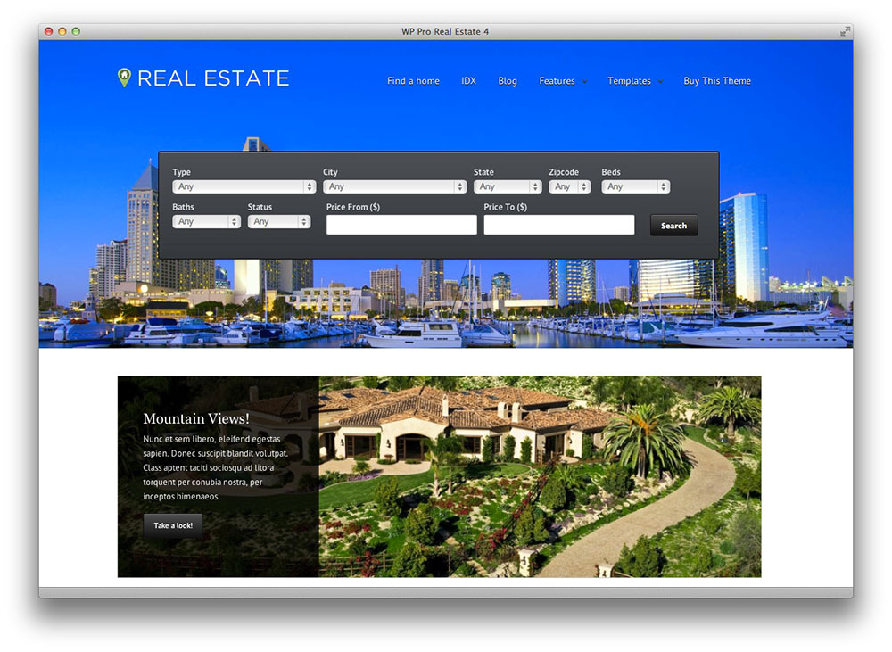 WP Pro Real Estate 4 Responsive WordPress Theme