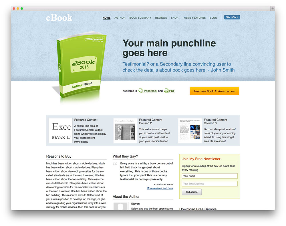 ebook - classic ebook wordpress theme