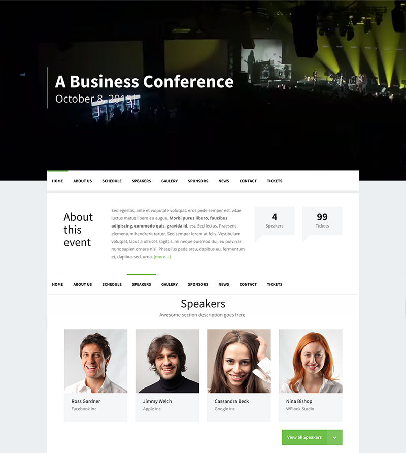Premium Conference WordPress Theme - Event