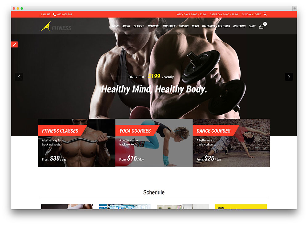 fitness sports crossfit wordpress theme