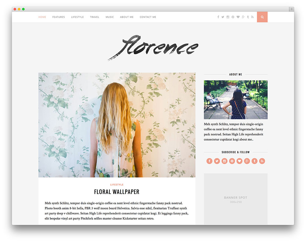 florence - adsense ready blog theme