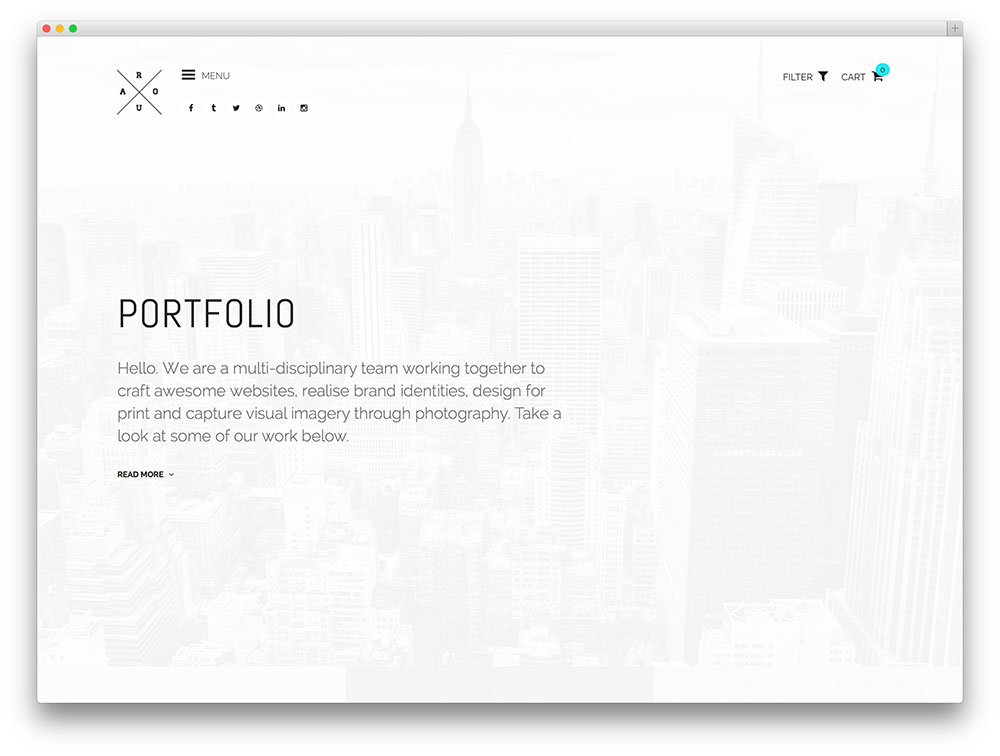 roua simple and minimal portfolio theme