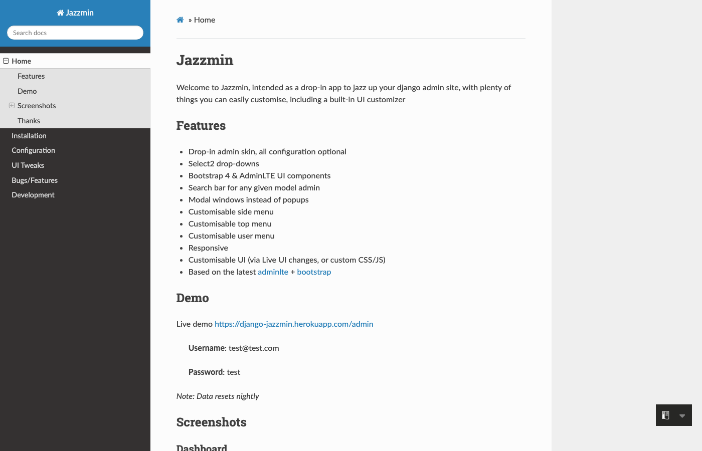 Django Jazzmin - AdminLTE-skinned Django admin theme