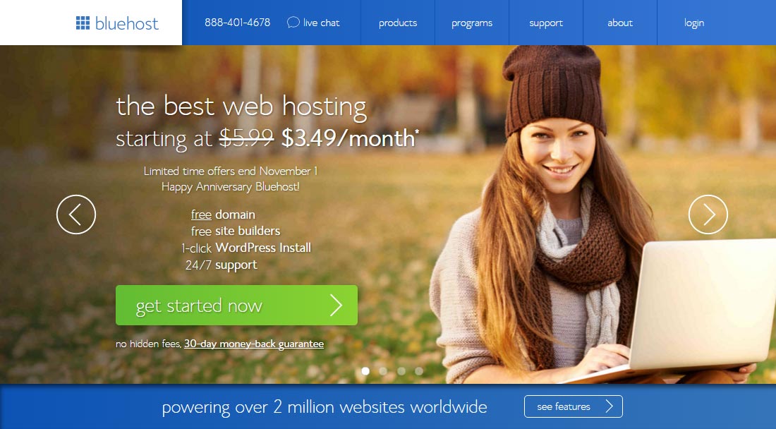 speed testing of bluehost websites