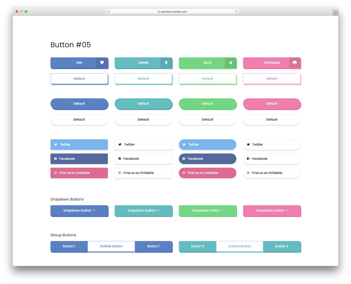 Bootstrap Buttons V Free Fancy Buttons Colorlib