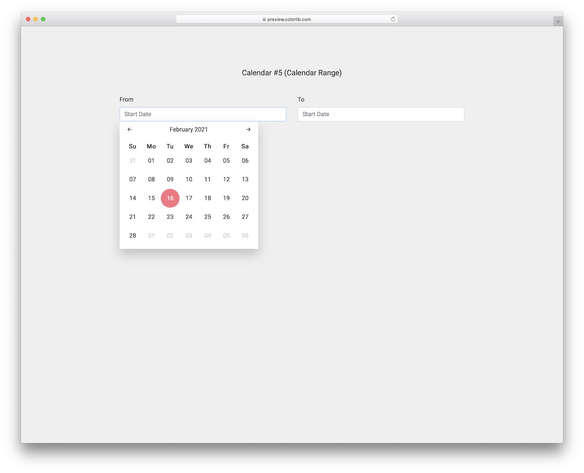 Calendar V15 Free Calendar Range Picker Template 2024 Colorlib