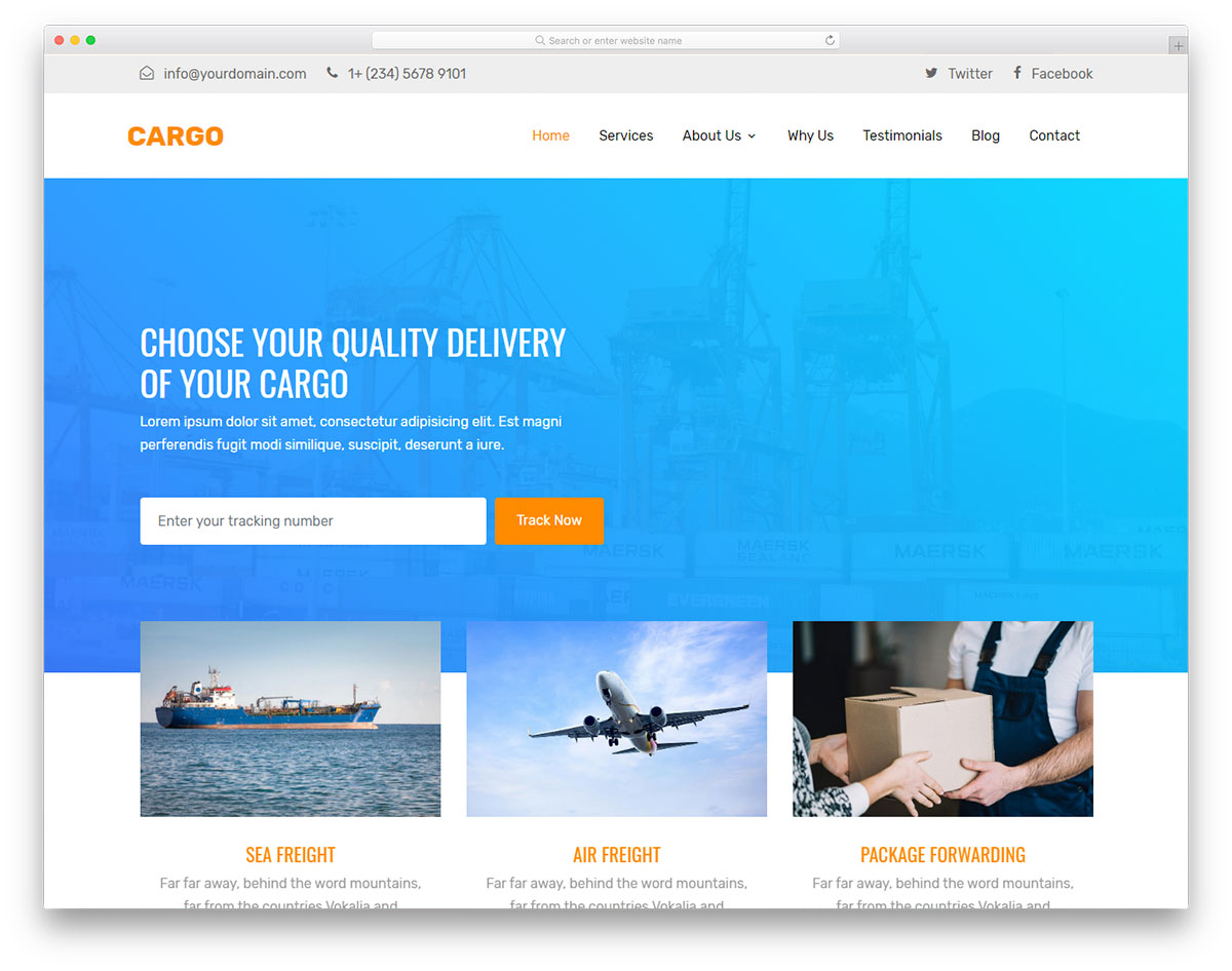 Cargo Free Cargo Website Template Design 2024 Colorlib