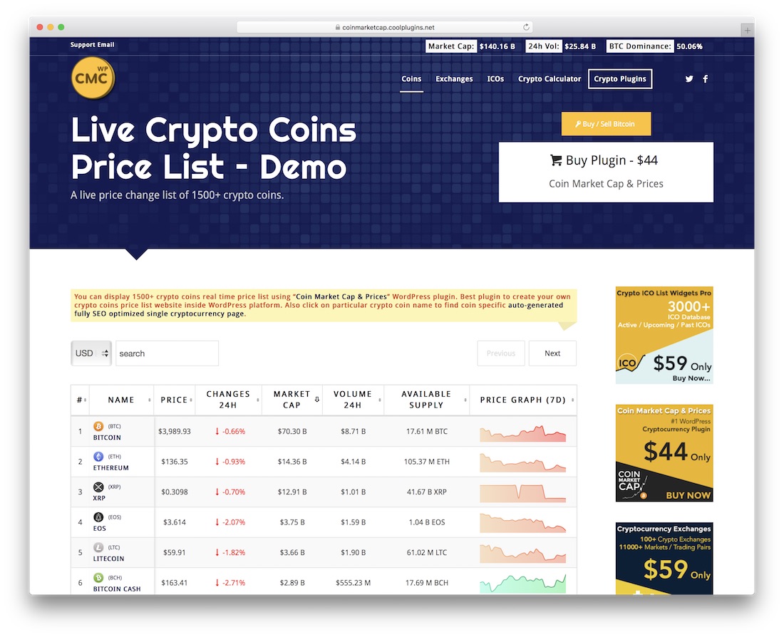 crypto coin live prices