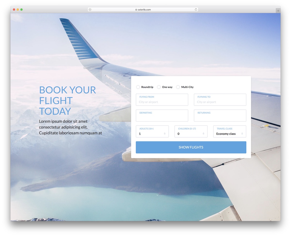 Colorlib Booking Form V19 Free Airline Flight Booking Template Colorlib