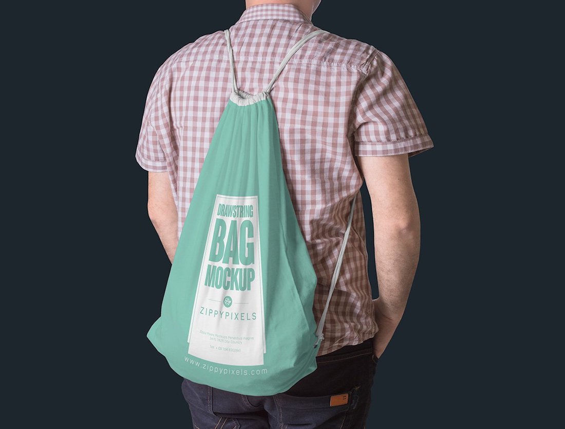 Amazing Drawstring Bag Mockup free on Behance