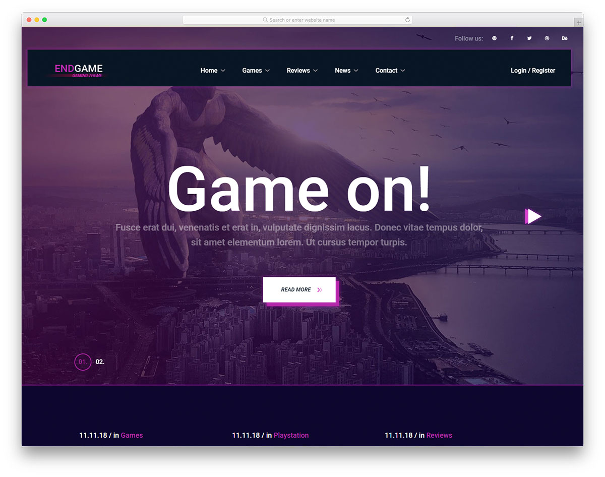 Free games Website Template