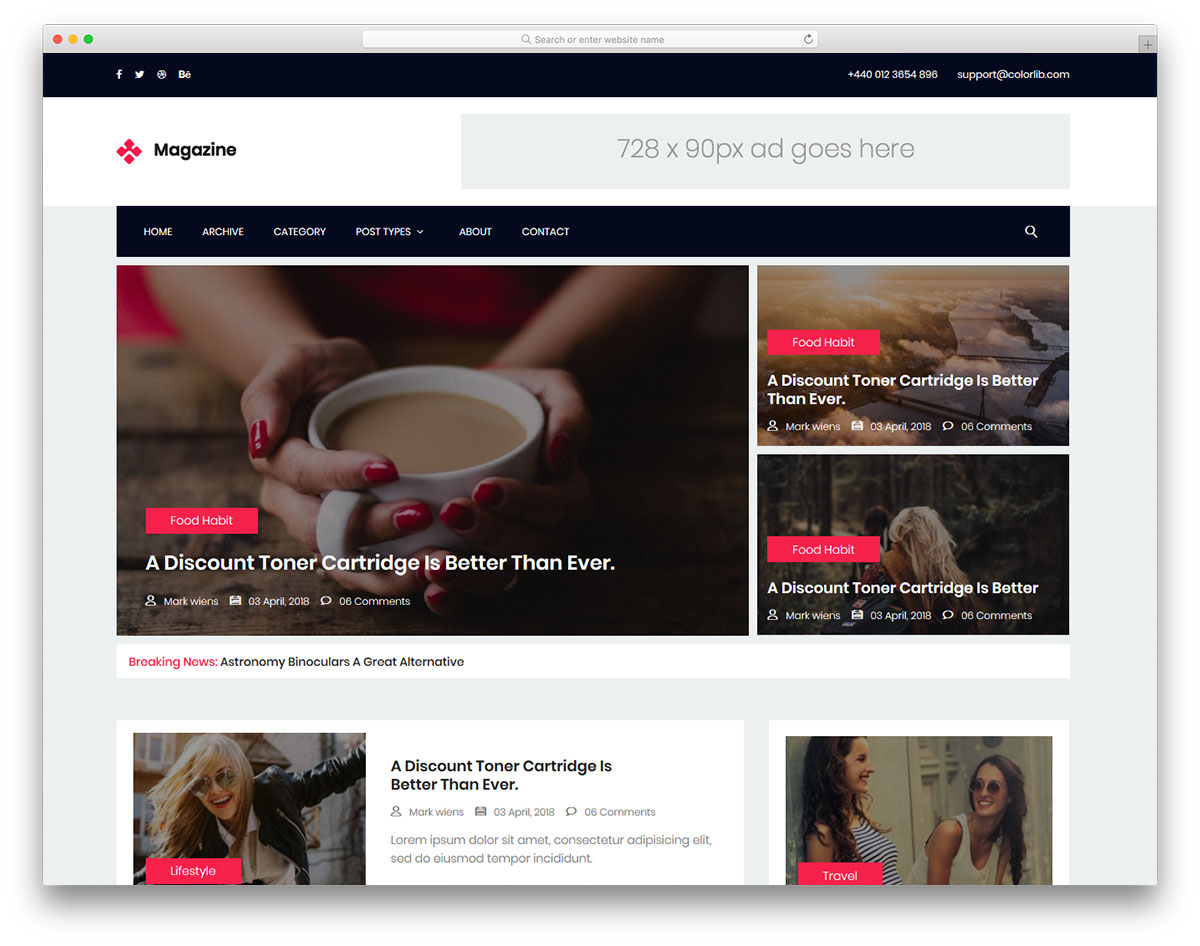 Magazine Free Online Magazine Website Template Colorlib