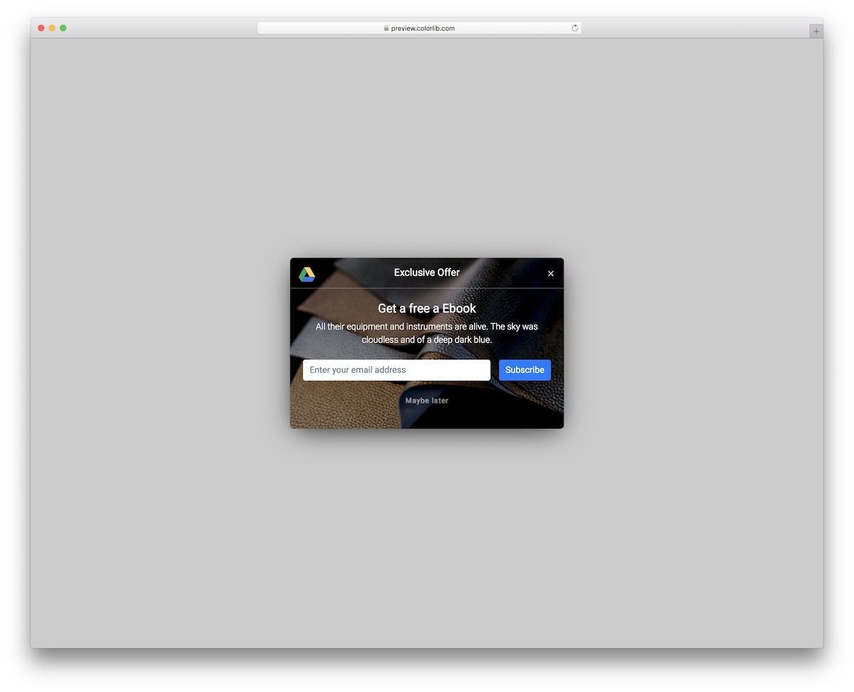 Modal V12 - Free eBook Subscription Form Modal 2025 - Colorlib