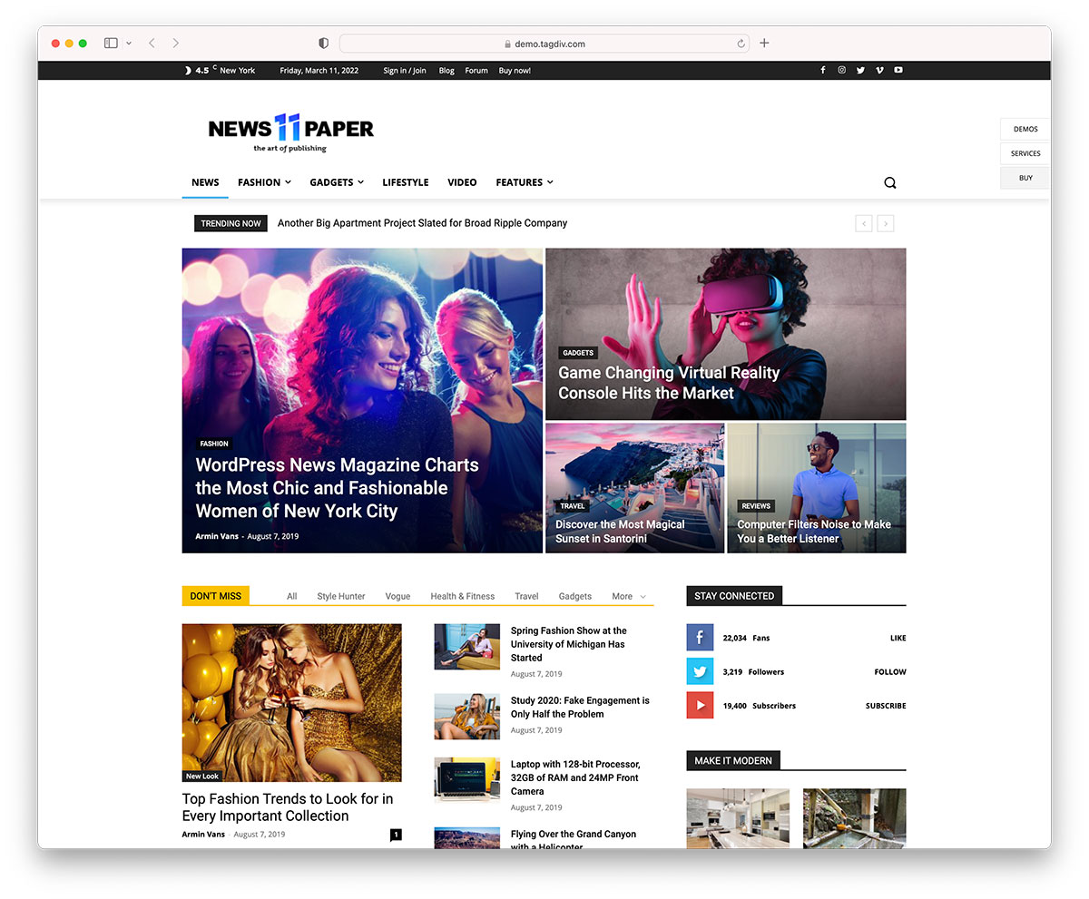 news website design examples