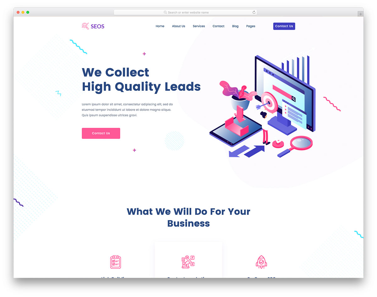 Seos Free SEO company Website Template 2023 Colorlib