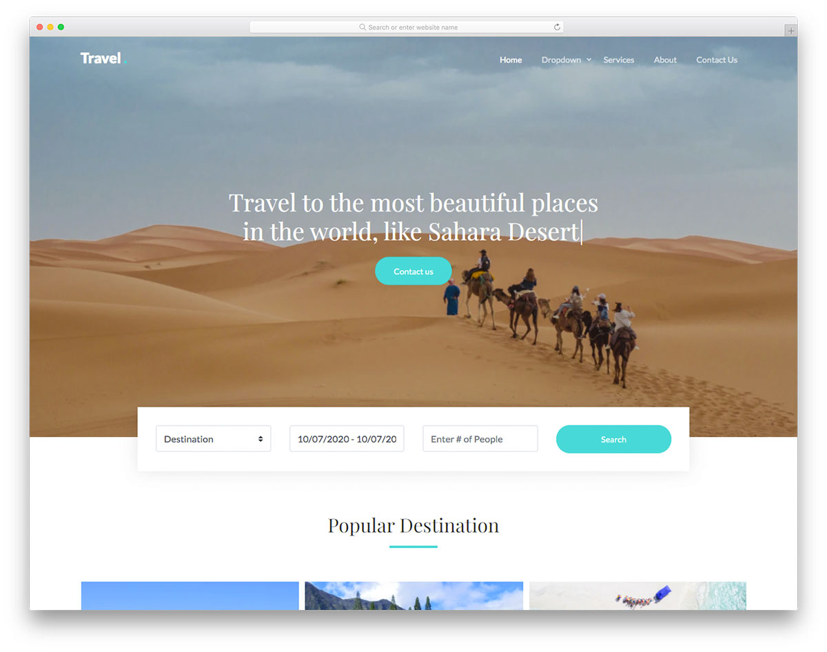 Bootstrap Travel Website Templates Free Download