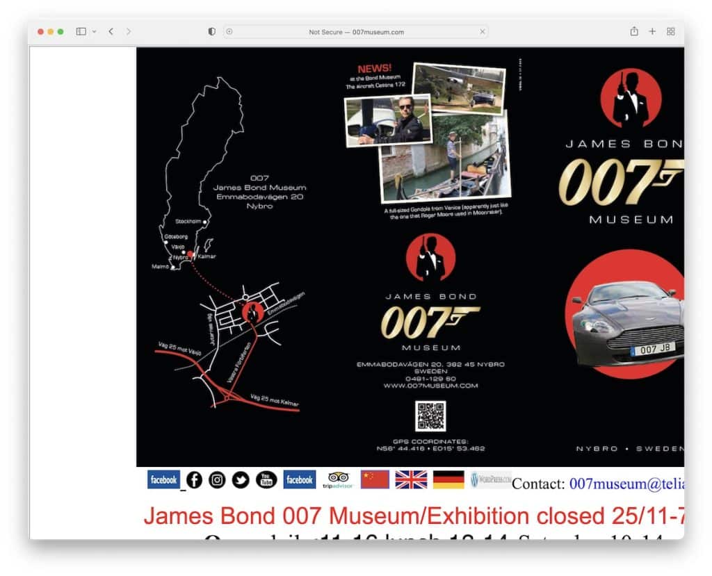 007 museum bad website design