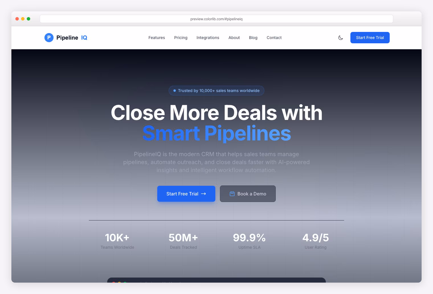 PipelineIQ - Premium Tailwind CSS CRM Template with Pipeline Management, AI Lead Scoring, and Sales Analytics