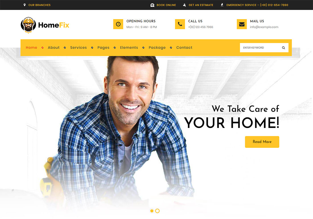 HomeFix - home maintenance service theme