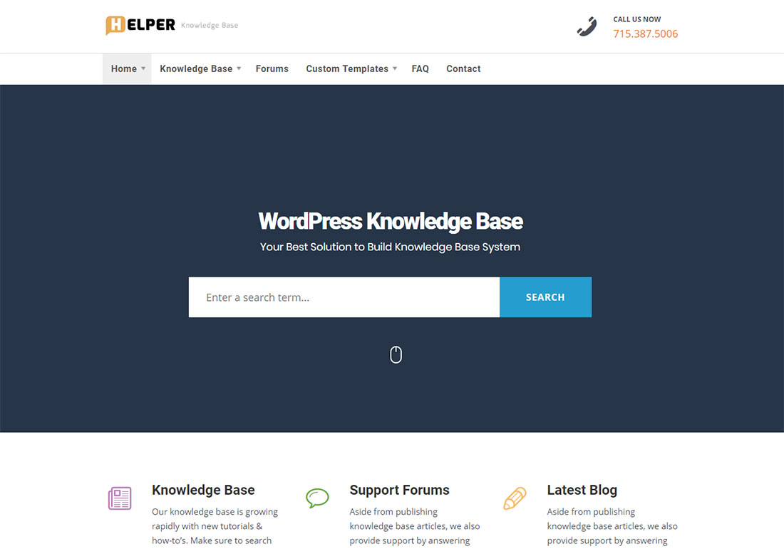 Helper WordPress wiki theme