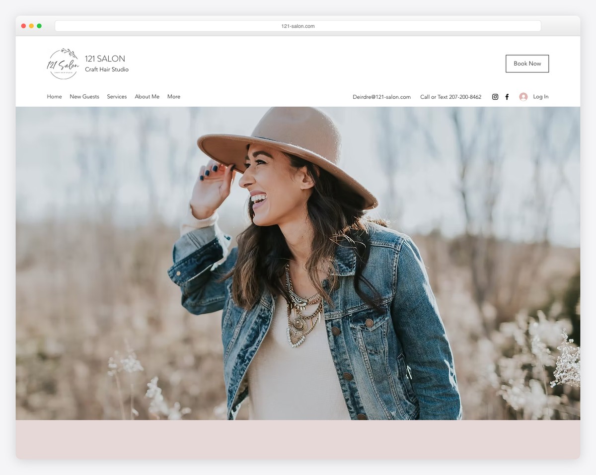 121 salon website example