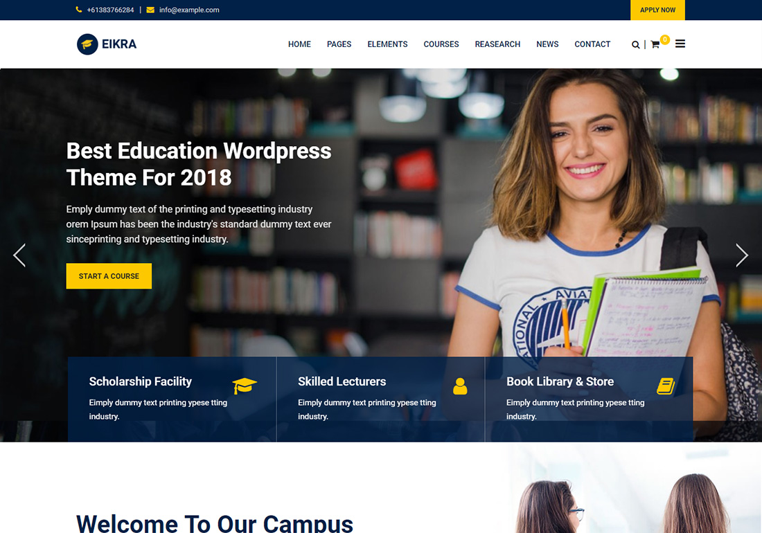 Eikra Education online course WordPress theme