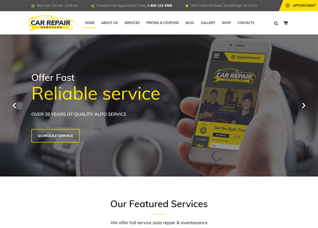 Car Repair Services website template