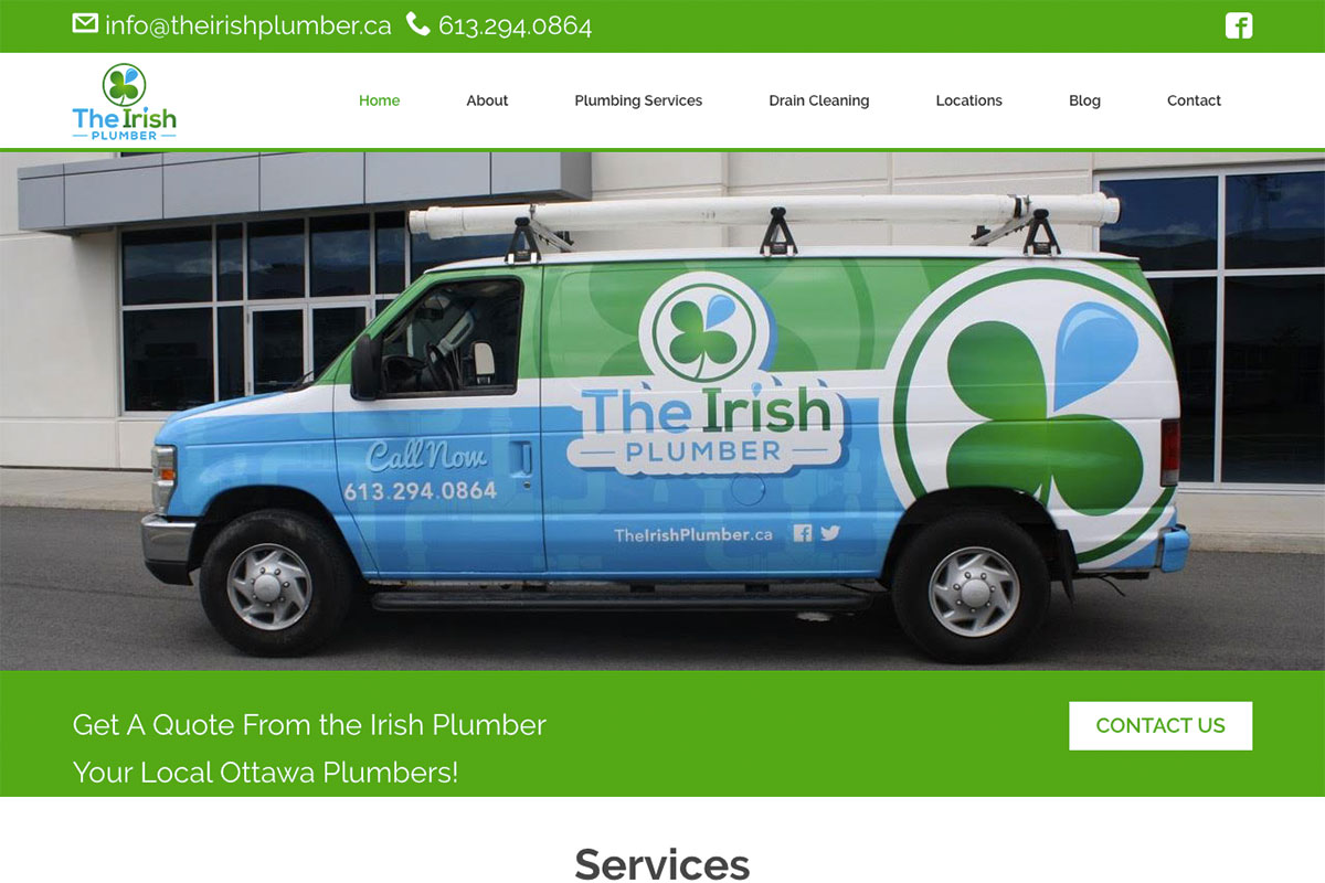 The Irish Plumber website design