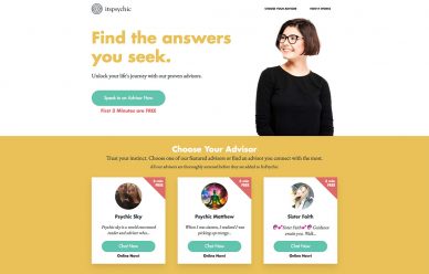 psychic website design examples