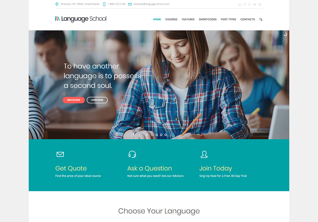 Language School website design