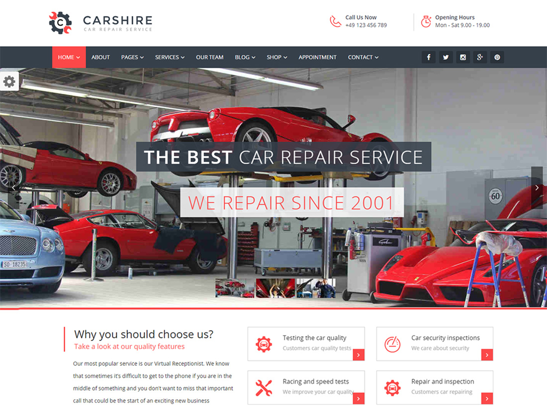 Car Shire - car detailing WordPress theme