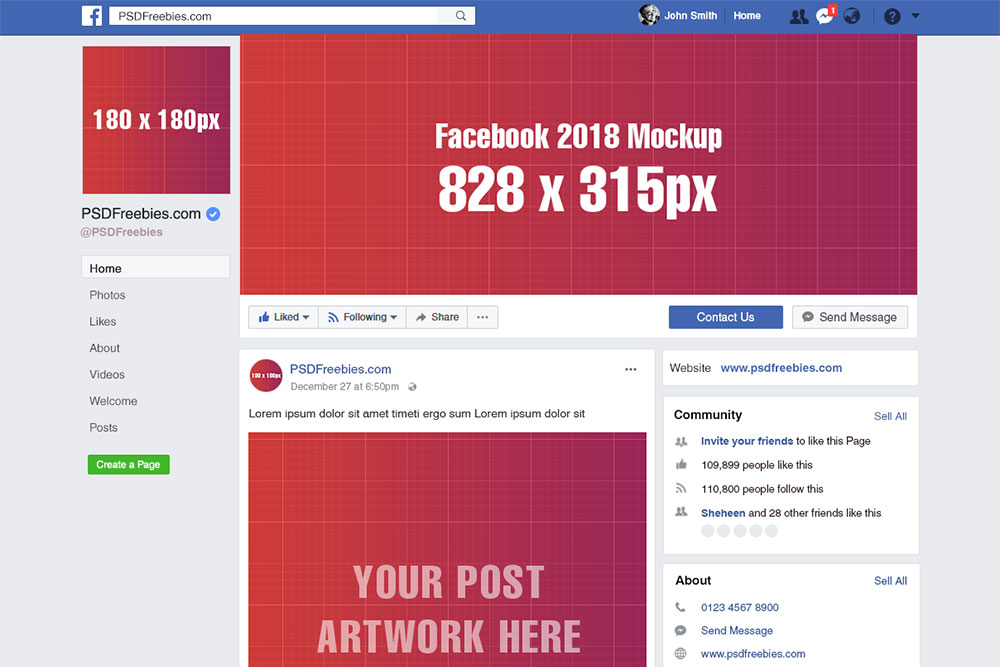 facebook mockup