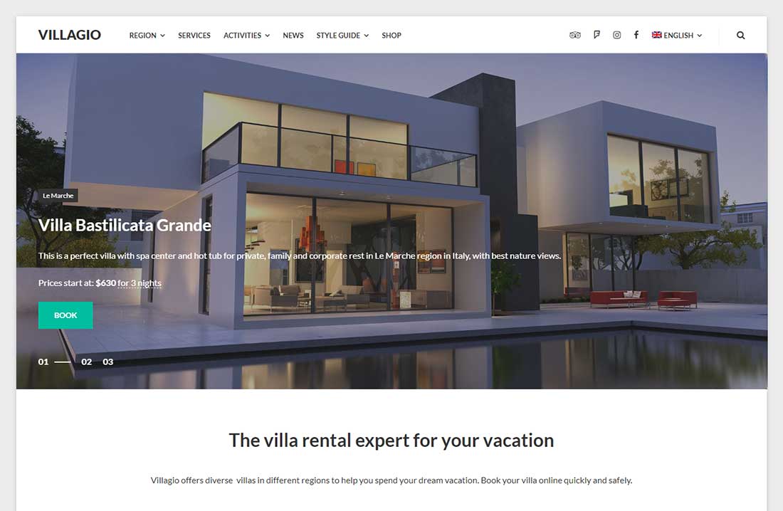 Villagio - Property rental WordPress theme