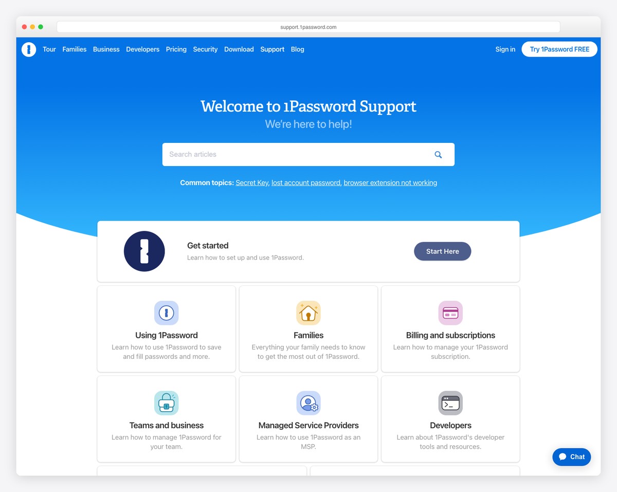 1password support page example