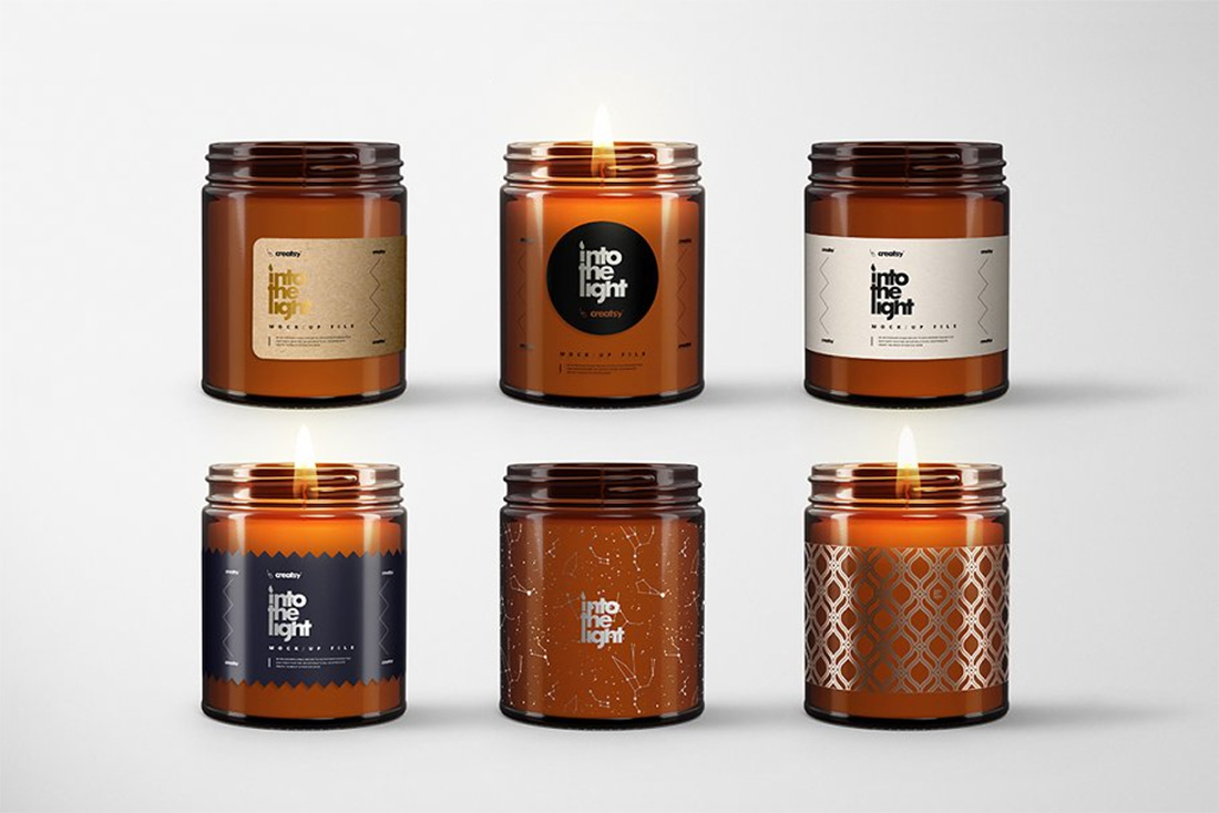 Amber Jar Candle Mockup Set