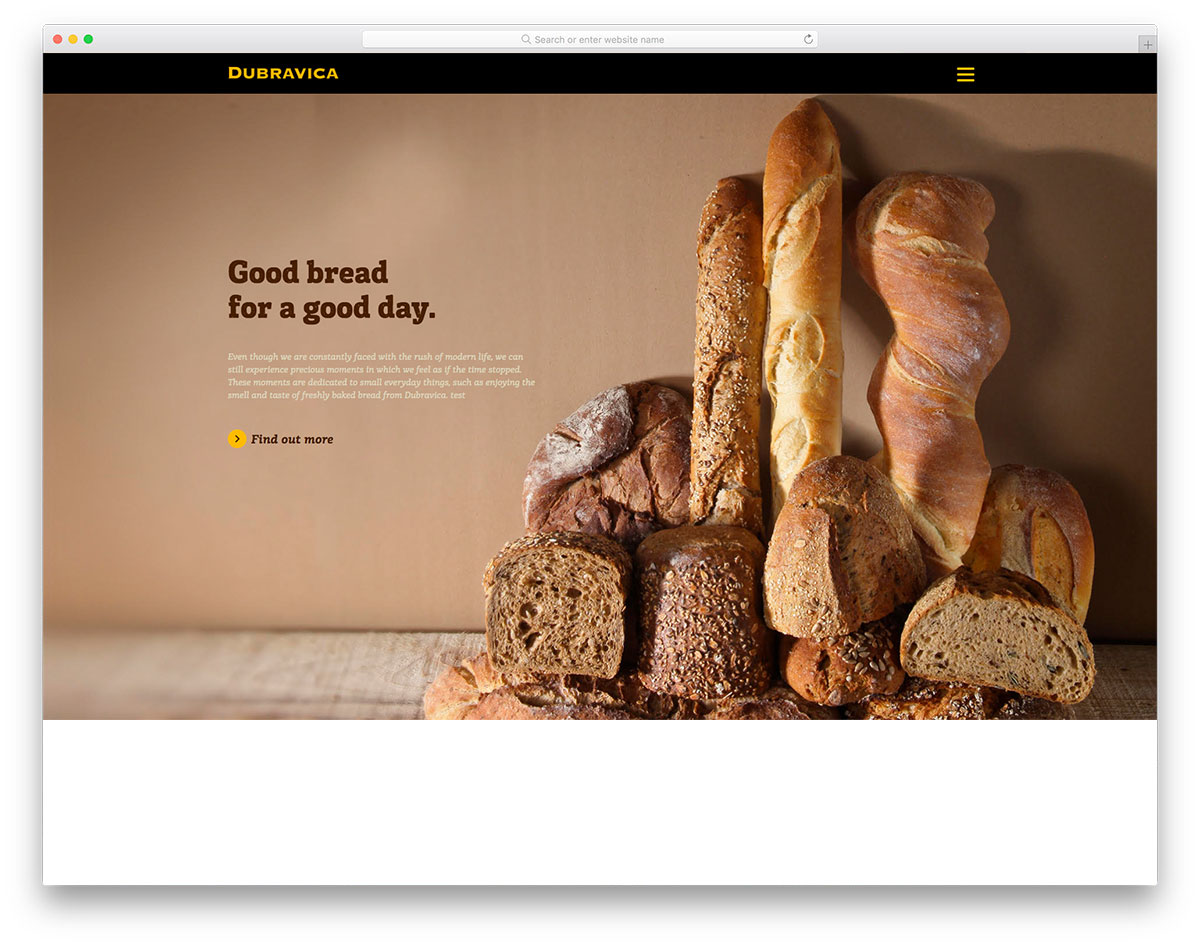 Dubravica bakery website