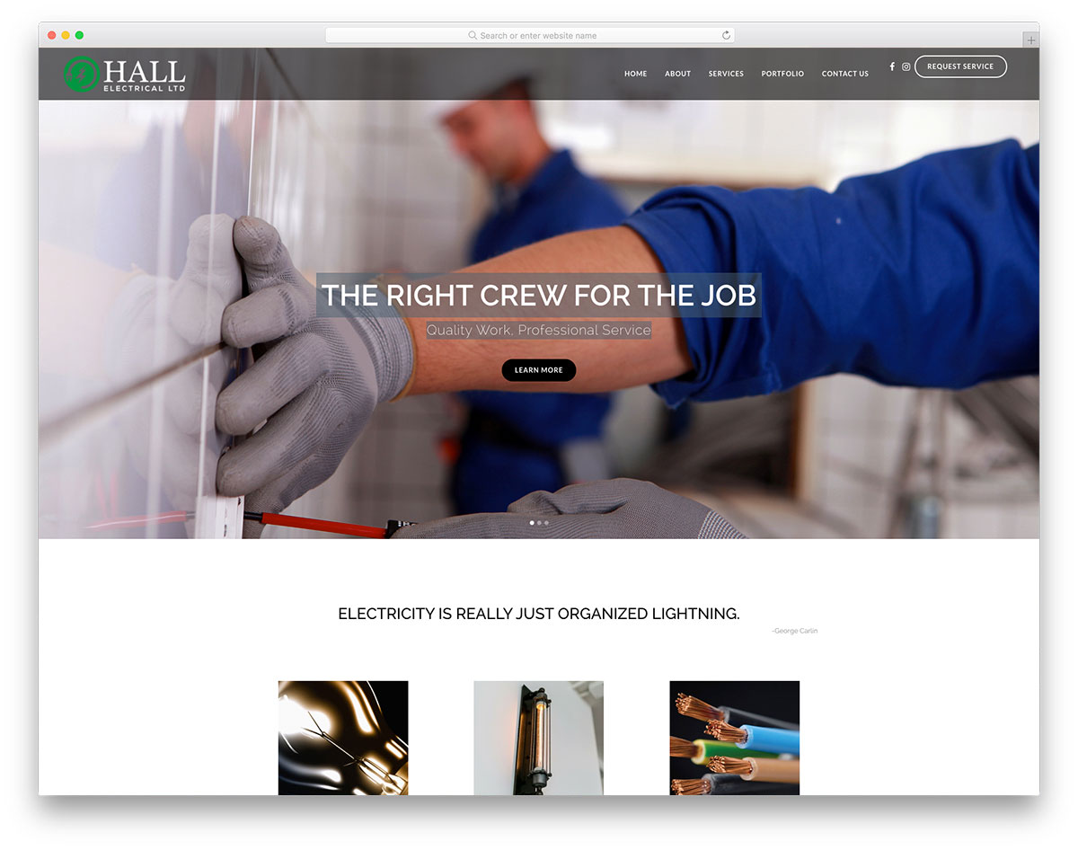 Hall Electrical website design