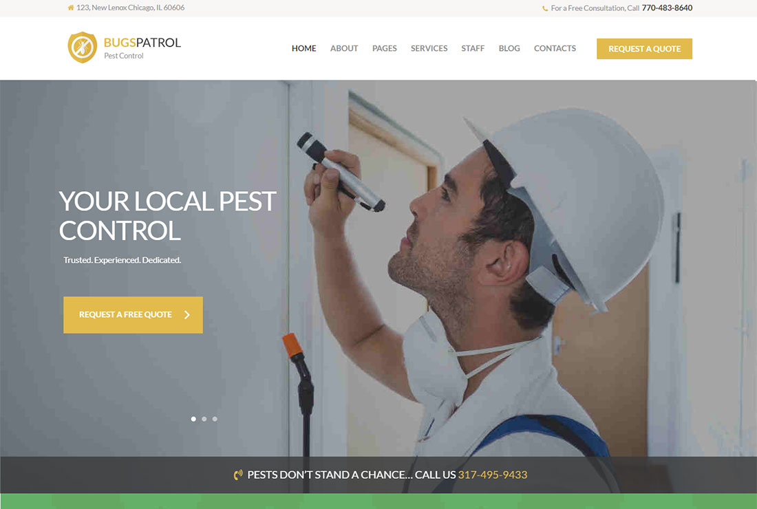Bugspatrol Pest Control WordPress Theme