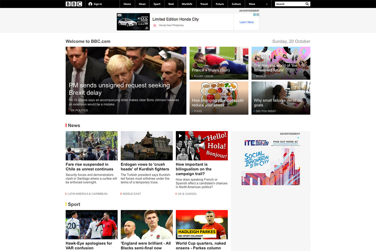 BBC news site