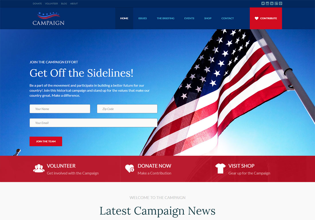 Campaign government WordPress theme