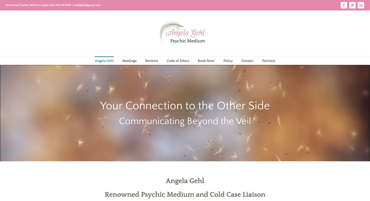 Angela Gehl - Psychic Website example