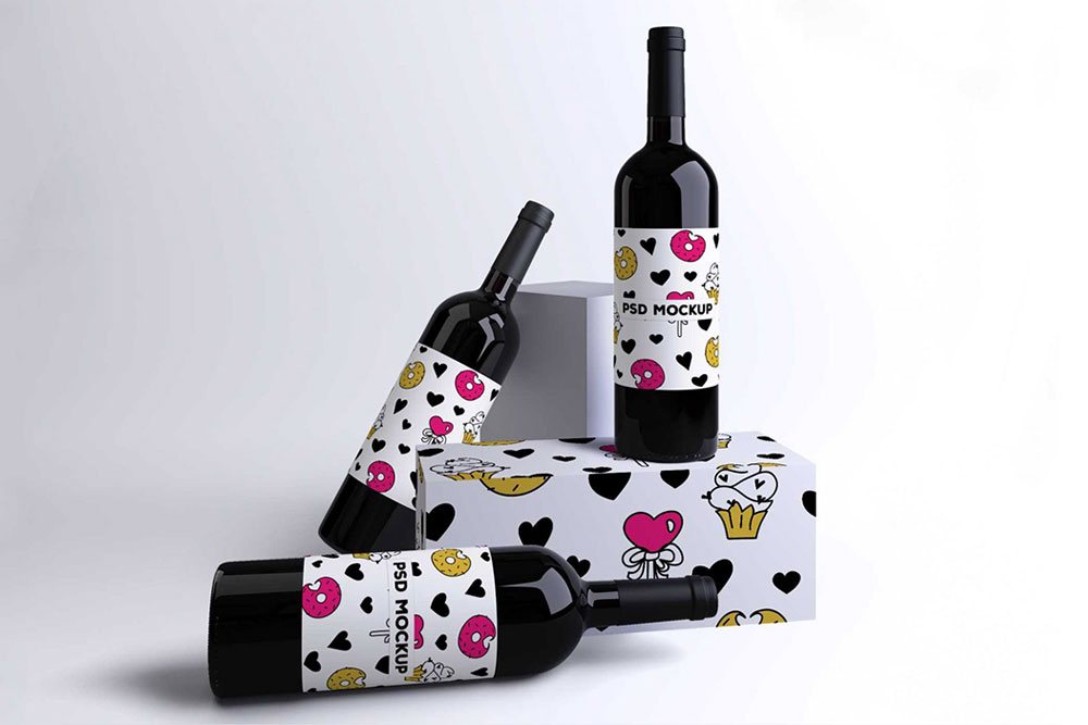 wine bottle mockups