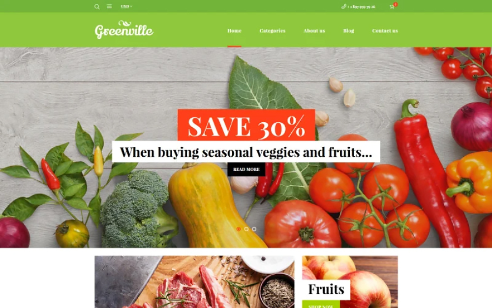 Greenville - Organic Food Restaurant WooCommerce Theme