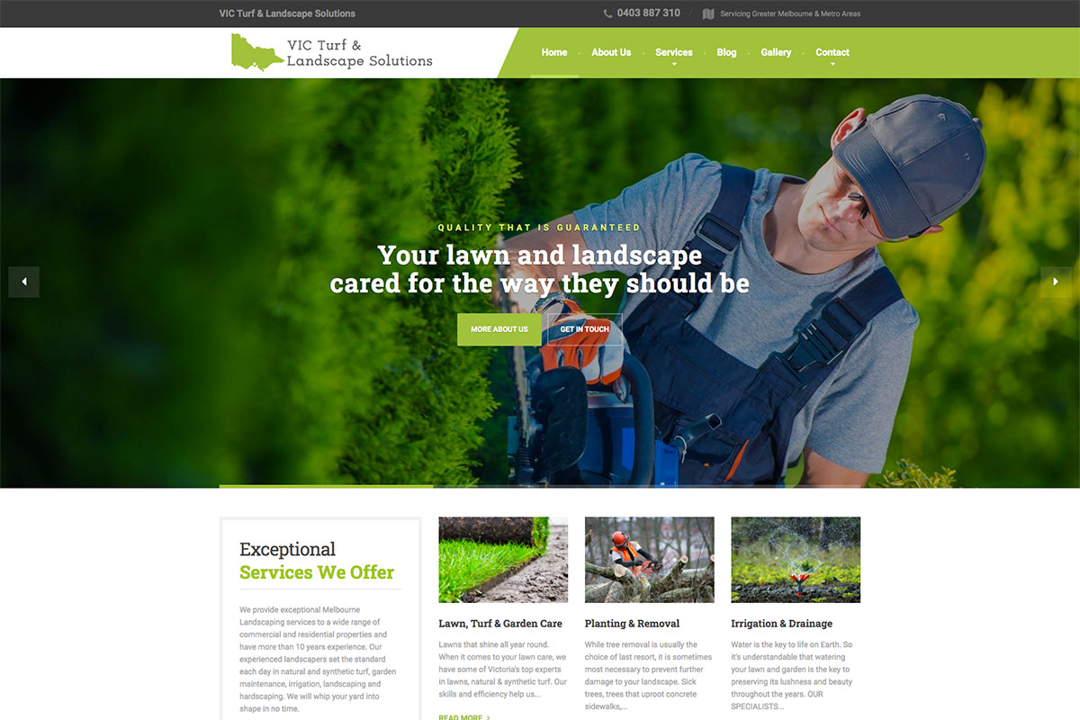 Landscaping web design inspiration