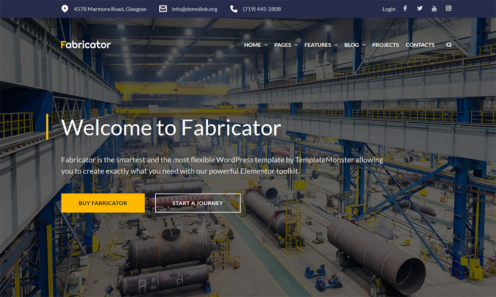 Fabricator - Industrial Company Elementor WordPress Theme